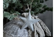 Zinken ster aan jute touw L